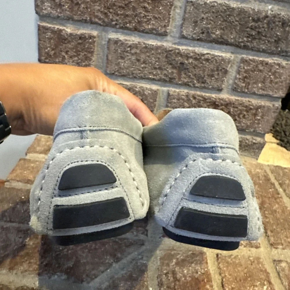 Nordstrom Men's Suede Driving Loafers Light Gray Moccasins Slip On Size 10M #481